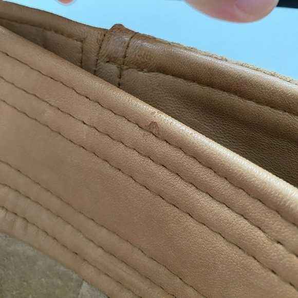 VINTAGE - Tan 1980s High Waisted Leather Suede Pencil Skirt - Picture 4 of 12